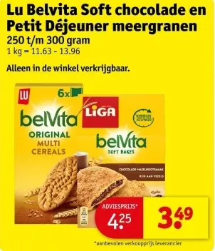 Promotie: Belvita Soft chocolade en Petit Déjeuner meergranen