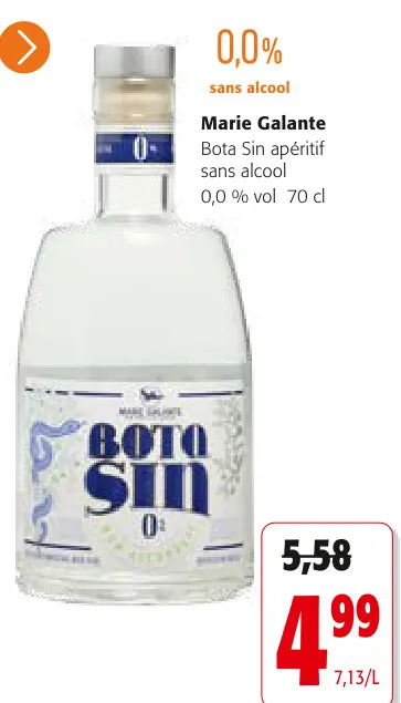 Offre: Bota Sin apéritif