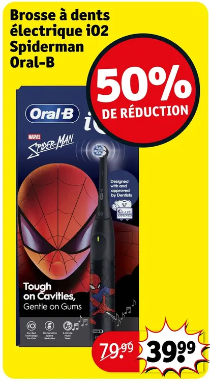 Offre: Brosse à dents électrique iO2 Spiderman
