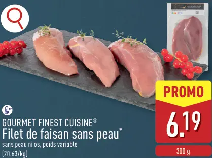 Offre: Filet de faisan sans peau