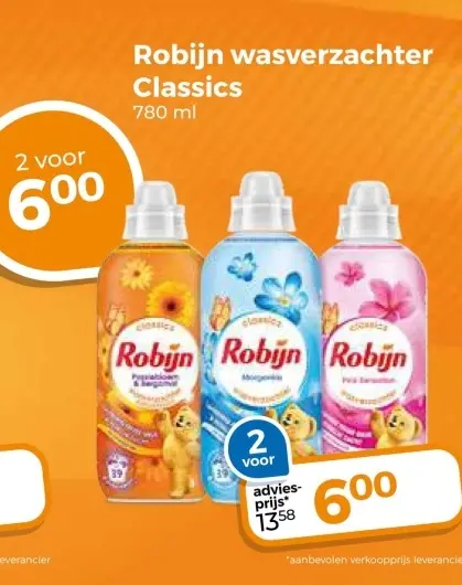 Aanbieding: Robijn wasverzachter Classics