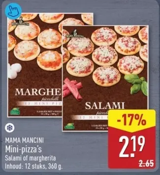 Aanbieding: Mini-pizza's Salami of margherita