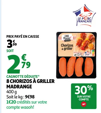 Offre: Chorizos à griller