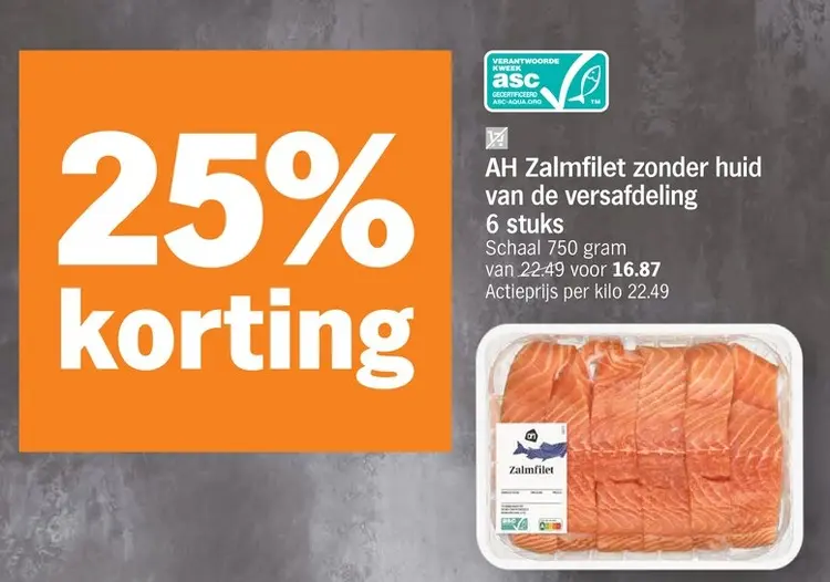 Promotie: Zalmfilet zonder huid