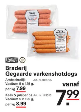 Aanbieding: Gegaarde varkenshotdogs