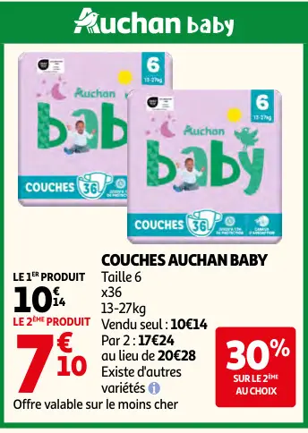 Offre: Couches Auchan Baby