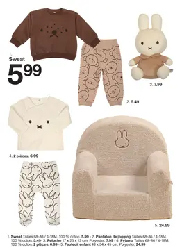 Offre: Sweat, Pantalon de jogging, Peluche, Pyjama ou Fauteuil enfant