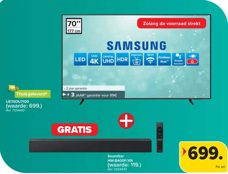 Aanbieding: SAMSUNG LED 4K UHD HDR 70" (177 cm) TV