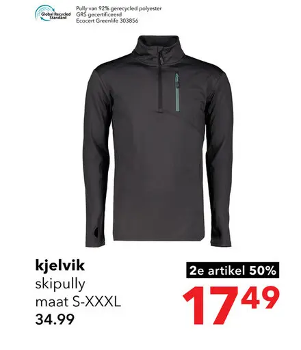 Aanbieding: Kjelvik heren skipully UV-werend zwart