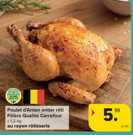 Offre: Poulet d'Antan entier rôti