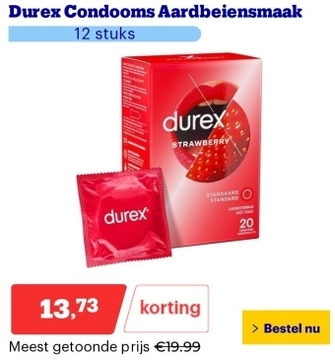 Aanbieding: Durex Condooms Aardbeiensmaak