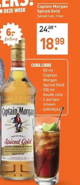 Aanbieding: Captain Morgan Spiced Gold
