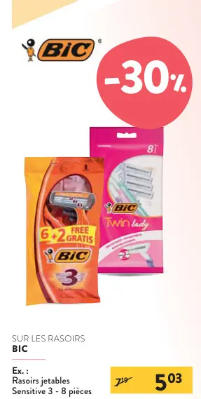 Offre: Rasoirs jetables Sensitive