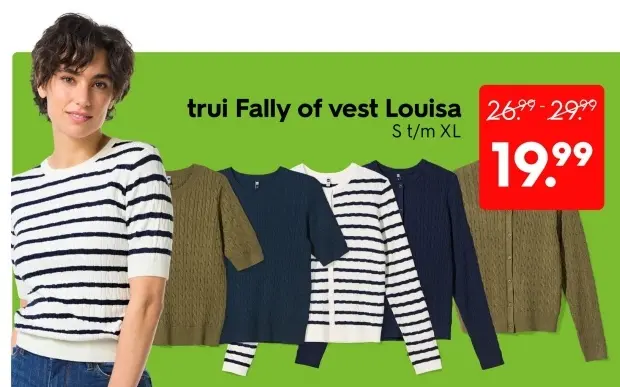 Aanbieding: trui Fally of vest Louisa