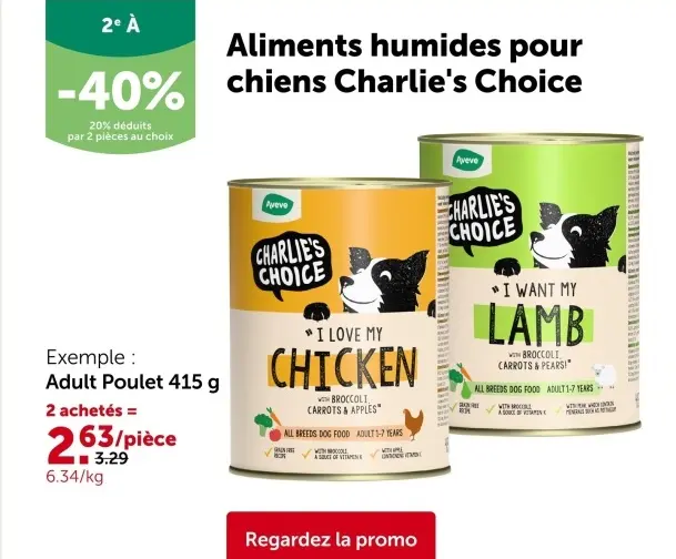 Offre: Aliments humides pour chiens