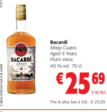 Offre: Bacardí Añejo Cuatro