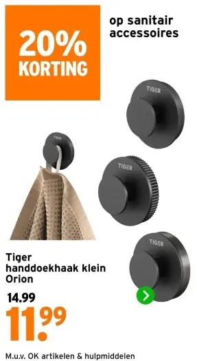 Aanbieding: Handdoekhaak klein Orion