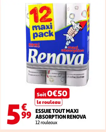 Offre: Essuie tout maxi absorption