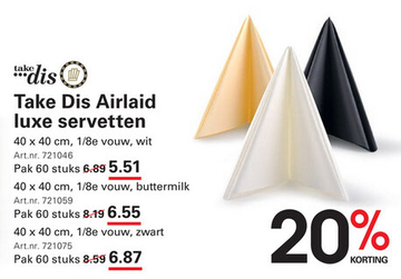 Aanbieding: Take Dis Airlaid luxe servetten