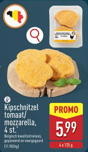 Promotie: Kipschnitzel tomaat/mozzarella