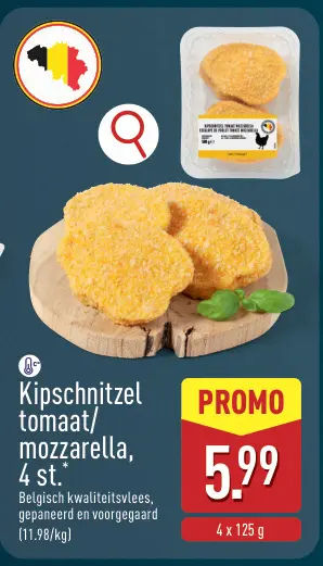 Promotie: Kipschnitzel tomaat/mozzarella