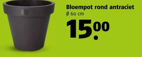 Aanbieding: Bloempot rond antraciet