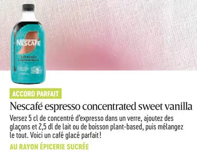 Offre: espresso concentrated sweet vanilla