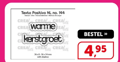Promotie: Crealies Texto Positivo NL no. 144 stansen warme kerstgroet