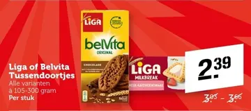 Aanbieding: Liga of Belvita Tussendoortjes