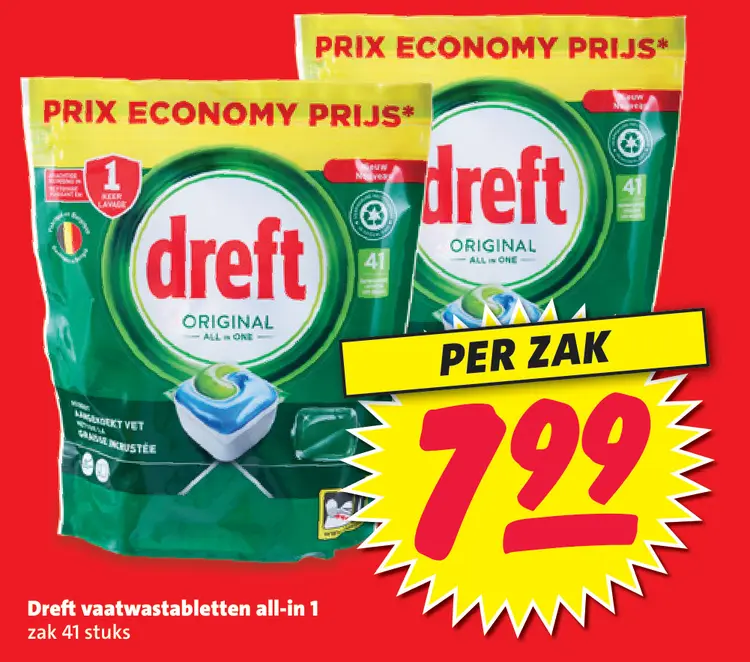 Aanbieding: Dreft vaatwastabletten all-in 1