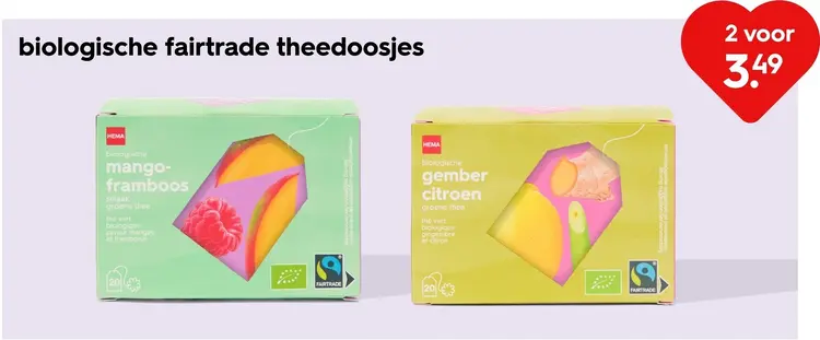Aanbieding: Biologische fairtrade theedoosjes