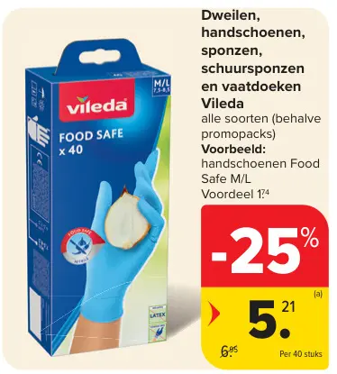 Promotie: Dweilen, handschoenen, sponzen, schuursponzen en vaatdoeken