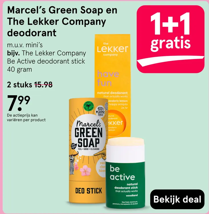 Aanbieding: Marcel's Green Soap en The Lekker Company deodorant