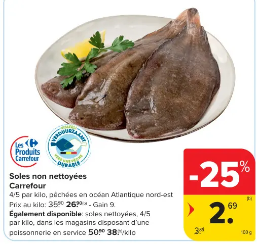 Offre: Soles non nettoyées