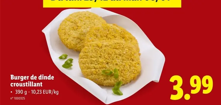 Offre: Burger de dinde croustillant