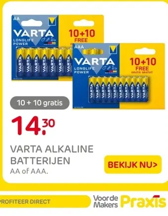 Aanbieding: Varta alkaline batterijen