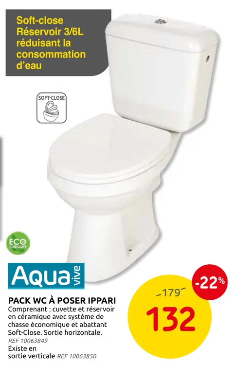 Offre: Pack WC à poser ippari