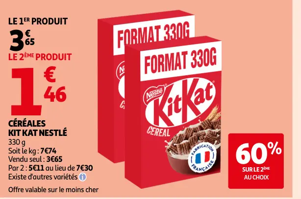 Offre: Céréales kit kat