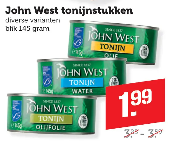 Aanbieding: John West tonijnstukken