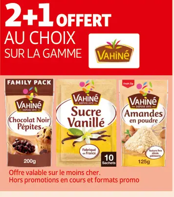 Promotie: Chocolat Noir Pépites, Sucre Vanillé, Amandes