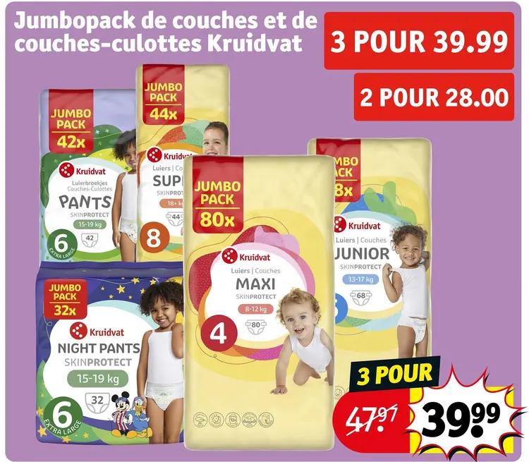 Offre: Jumbopack de couches et de couches-culottes