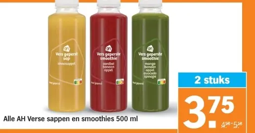 Aanbieding: Verse sappen en smoothies