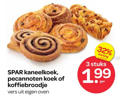 Aanbieding: kaneelkoek, pecannoten koek of koffiebroodje