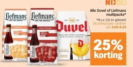 Aanbieding: Duvel or Liefmans multipacks