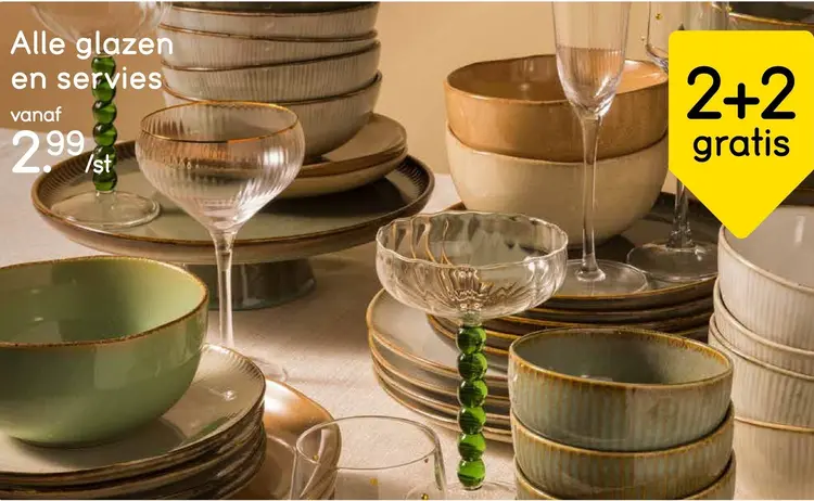 Aanbieding: Glazen en servies