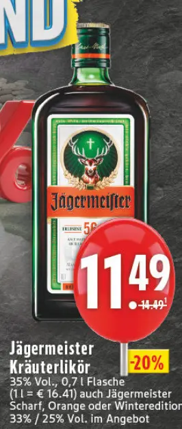 Aanbieding: Jägermeister Kräuterlikör