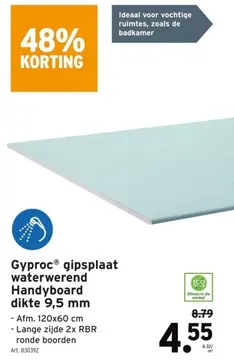 Aanbieding: Gyproc® gipsplaat waterwerend Handyboard