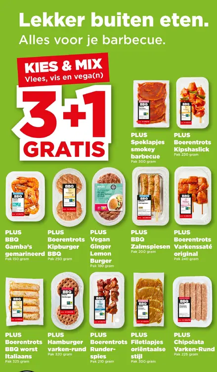 Aanbieding: BBQ Vlees, vis en vega(n)