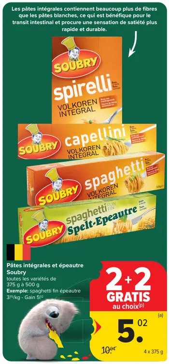 Offre: Pâtes intégrales et épautre