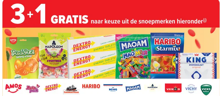 Promotie: Snoep 3+1 gratis